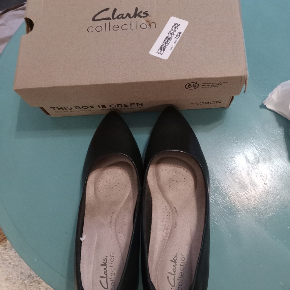 Clarks Black Flats Classic Loafers